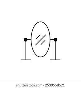 vetor de sinal de ícone plano espelho
