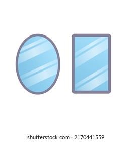 Mirror Flat Illustration. Clean Icon Design Element on Isolated White Background