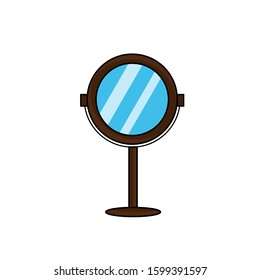 Mirror. Mirror in flat style. Cosmetic mirror. Vector.