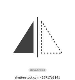 Mirror, flip, reflect object icon. Camera and photography symbol sign vector illustration in color fill style.