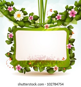 Mirror with flowers
