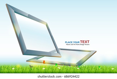 Mirror frame and blur sky