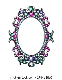 Mirror frame made of gems