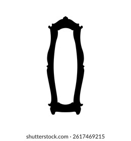 Mirror frame silhouette icon vector flat design.