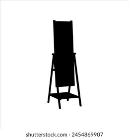 Mirror frame silhouette isolated on white background. Mirror icon vector illustration.