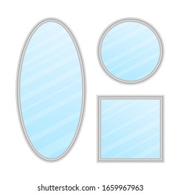 Cadre miroir ou décoration intérieure. Des miroirs réalistes. Illustration vectorielle de stock.