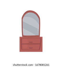 Mirror furniture flat style icon design, Home room decoration interior living building apartment and residential theme Vector illustration