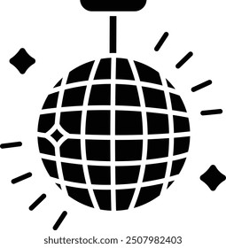 mirror globe light solid glyph vector illustration