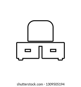 mirror with mirror glyph icon. Element of Furniture for mobile concept and web apps icon. Thin line icon for website design and development, app development