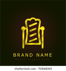 Mirror golden metallic logo