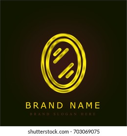 Mirror golden metallic logo