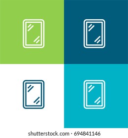 Mirror green and blue material color minimal icon or logo design