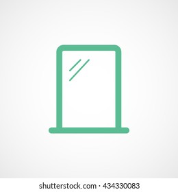 Mirror Green Flat Icon On White Background