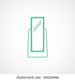 Mirror Green Flat Icon On White Background