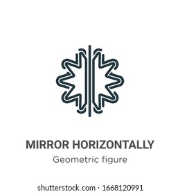 Spiegeln Sie horizontal das Symbol für die Vektorillustration. Dünnlinienschwarzer Spiegel horizontal Symbol, einfache flache Vektorillustration-Elementgrafik aus bearbeitbarem geometrischem Figurenkonzept einzeln auf weißem Hintergrund