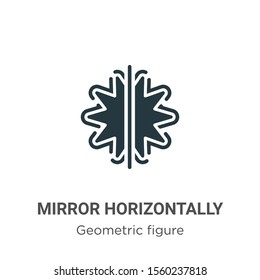 Mirror horizontally vector icon on white background. Flat vector mirror horizontally icon symbol sign from modern geometric figure collection for mobile concept and web apps design.