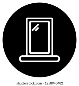 mirror icon with black circle background,elegance concept