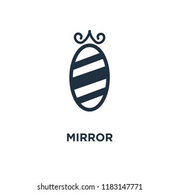 Mirror icon. Black filled vector illustration. Mirror symbol on white background. Can be used in web and mobile.