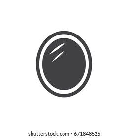 Mirror icon in black on a white background. Vector illustration