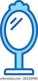 Mirror Icon Blue Vector Illustration