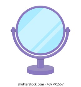 Mirror icon in cartoon style isolated on white background. Make up symbol stock vector illustration.