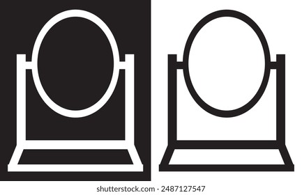 Mirror icon collection in line style. Vector  Illustration about beauty equipment and medical.  isolated on black and white background. EPS 10