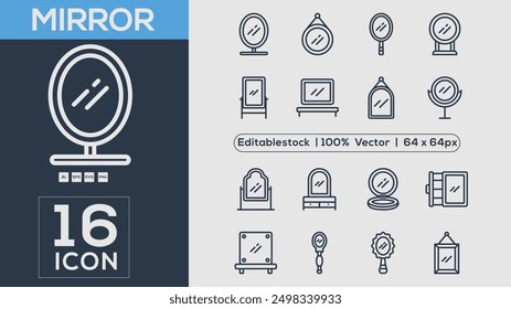 Mirror icon collection Vector illustrator