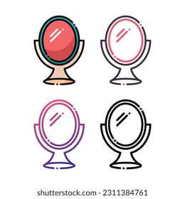 Diseño de iconos de reflejo en cuatro colores de variación