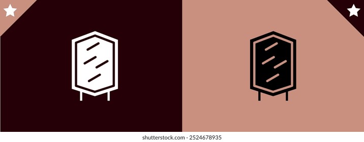 Diseño de icono de espejo con fondo blanco Ilustración de stock