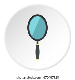 Mirror icon in flat circle isolated vector illustration for web