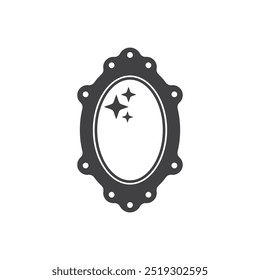 Mirror icon in flat style. Hand mirror glass vector illustration on isolated background. Fashion sign business concept.