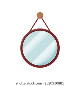 Mirror icon in flat style. Hand mirror glass vector illustration on isolated background. Fashion sign business concept.