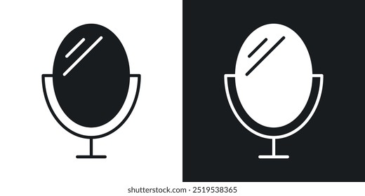 Mirror icon icons in black and white filled style
