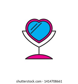 mirror icon, illustration design template 