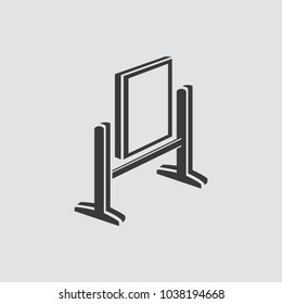 Mirror icon isolated of flat style. Vector illustration.