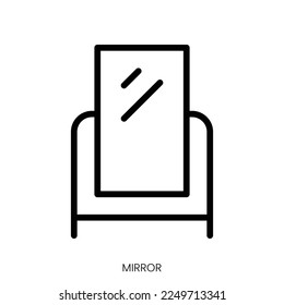 mirror icon. Line Art Style Design Isolated On White Background