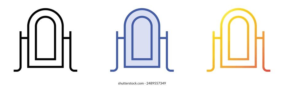 icono de espejo. Diseño de estilo de relleno lineal, azul y degradado aislado sobre fondo blanco