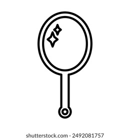 Icono de espejo marca de logotipo lineal en blanco y negro