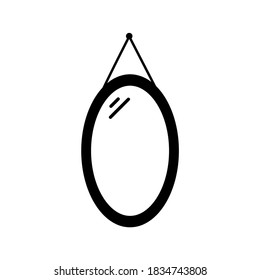 Spiegelsymbol, Logo einzeln auf weißem Hintergrund