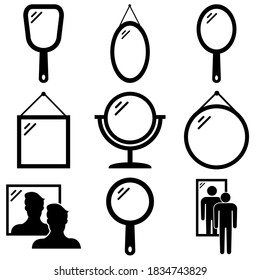 Mirror icon, logo isolated on white background