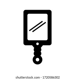 Icono de espejo o logotipo símbolo de signo aislado Ilustración vectorial - iconos vectoriales de estilo negro de alta calidad
