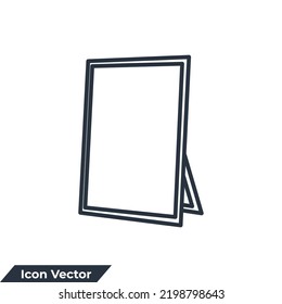 mirror icon logo vector illustration. mirror symbol template for graphic and web design collection