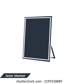 mirror icon logo vector illustration. mirror symbol template for graphic and web design collection