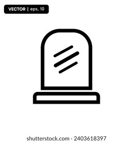 icono espejo, espejo para mackup, apariencia, baño. vectores 10