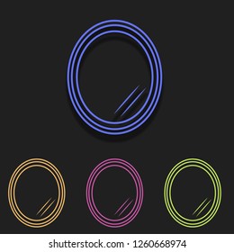 Mirror icon in multi color. Simple outline vector of Bathroom set icons for UI and UX, website or mobile application