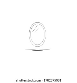 Icono de espejo sobre fondo blanco