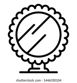 Mirror icon. Outline mirror vector icon for web design isolated on white background