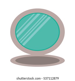 mirror icon over white background. makeup concept. colorful design. vector illustration
