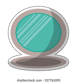 mirror icon over white background. colorful design. vector illustration