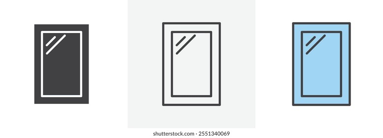 Mirror icon pack. Vector illustration. EPS10